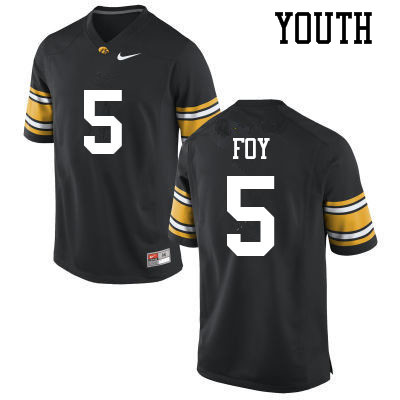 Youth #5 Javon Foy Iowa Hawkeyes College Football Jerseys Sale-Black